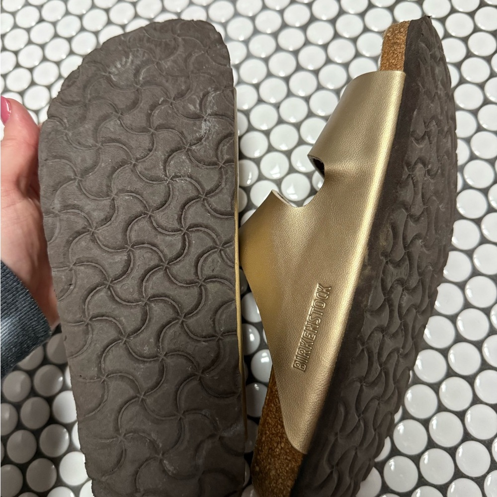 Birkenstock Two-Strap Sandals in Metallic Bronze - Picture 3 of 3